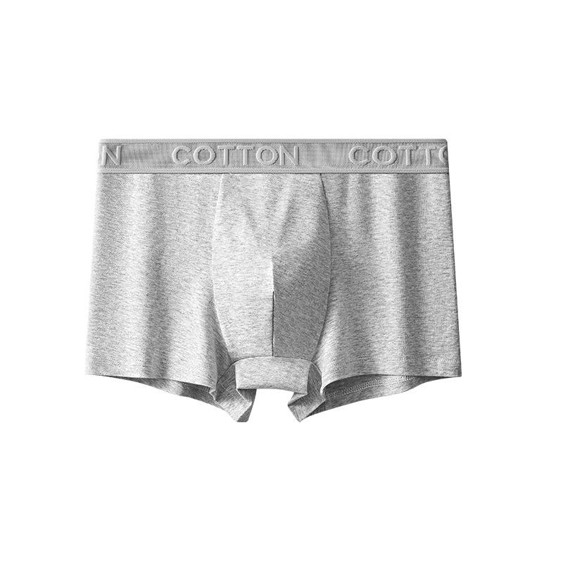 Men's Four-Corner Cotton Boxer Briefs - Floral Gray & Dark Series, Skin-Friendly, Breathable, Large Size Waistband, Stylish Underwear