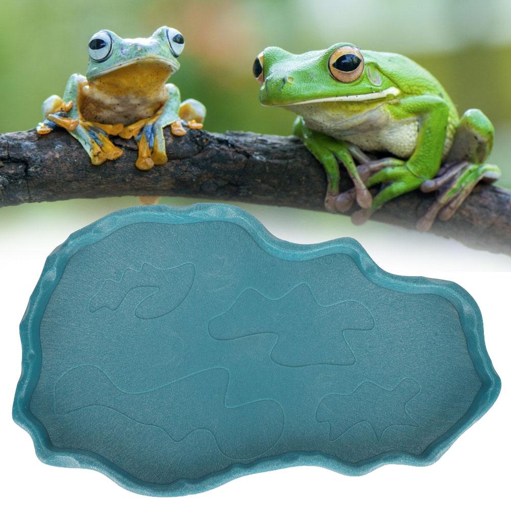 NW29 Plastic Reptiles Feeder Basin Snake Frogs Drinking Feeding Dish Landscape Decorations