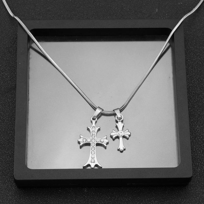 Minimalist Cross Pendant Necklace For Men Women Hip Hop Fashion Jewelry Accessories