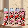 1PC Leopard Print Red Cherry Fruit Print 750ml Color Plastic Sports Water Bottle Leakproof Flip Straw Lid Suitable for Sports Office Home Use