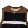 Women's Striped Single-Breasted Round Neck Vest