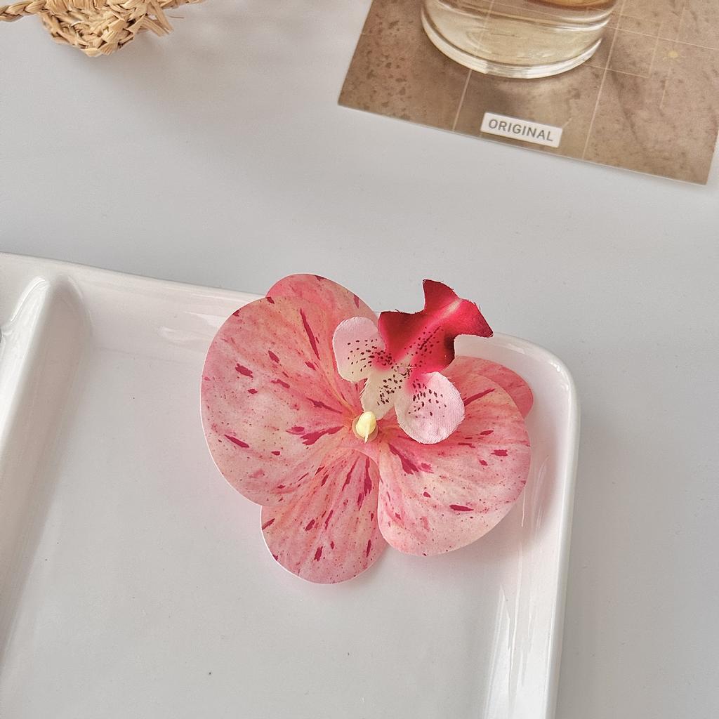 10PCS Phalaenopsis Simulated Flower Head Fake Flower Handmade DIY Decorative Hairpin Corsage Accessories Souvenir Decoration