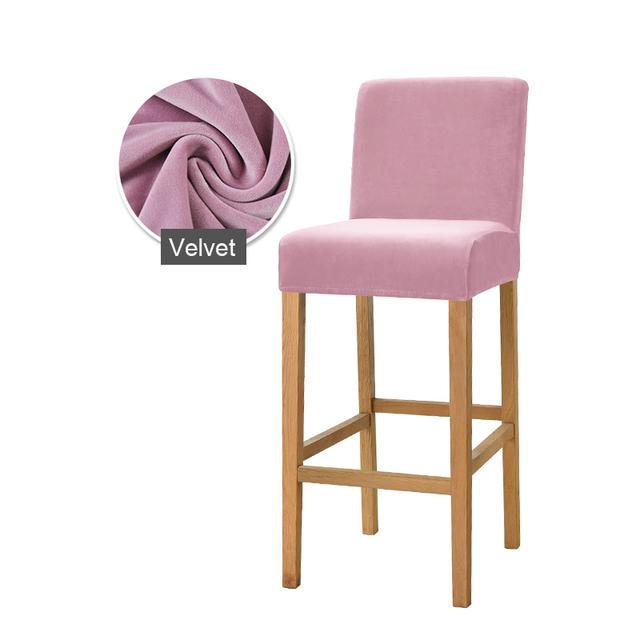 1 /2 /4 /6 Pieces Velvet Material Bar Chair Cover Large Elastic High Stool Chair Protector Seat Case Used For Dining Room