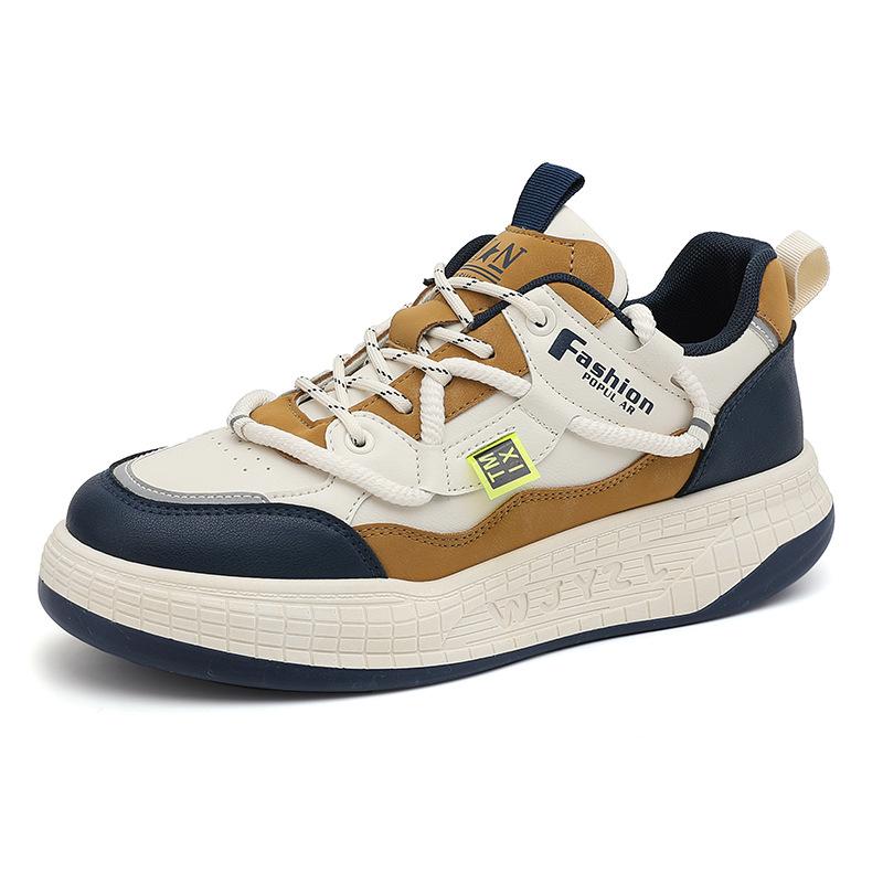 

Студенческая мода низкие кеды с цветовой блокировкой толстая подошва обувь тренд Харадзюку спортивная и повседневная обувь мужские белые кроссовки на шнуровке 39