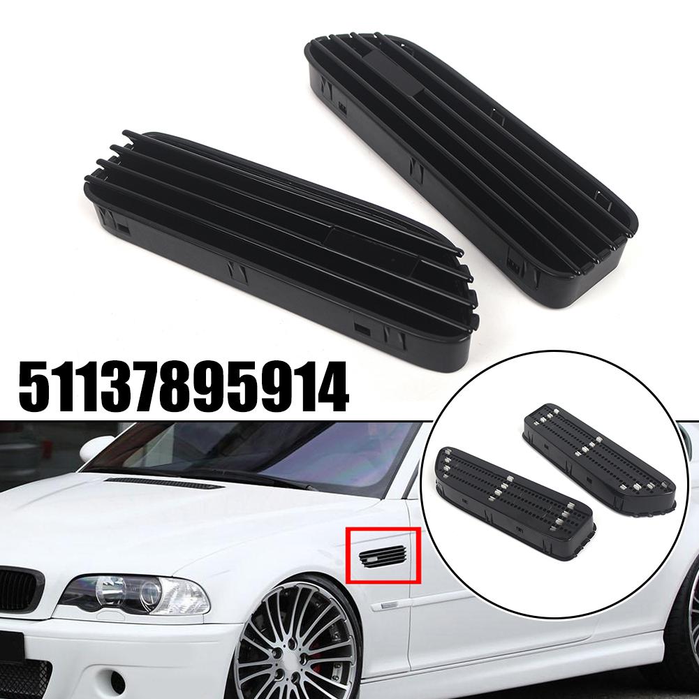 Glossy Black Car Side Grill Fender Vent Grille For BMW E46 For M3 2001-2006 51137895914 Car Exterior Parts Direct Installation