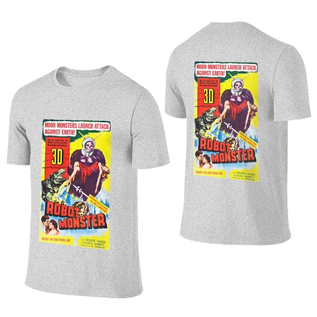 Robot Monster Standard Shoulder Reversible Tshirt Simple Youthful Feeling Dark Color Schemes Tees