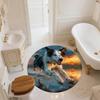 Runder Teppich mit Border Collie Muster, Teppich für Wohnzimmer, Schlafzimmer, Spielzimmer, Rutschfeste Bodenmatte, Weihnachtsgeschenke und Geburtstagsgeschenke.