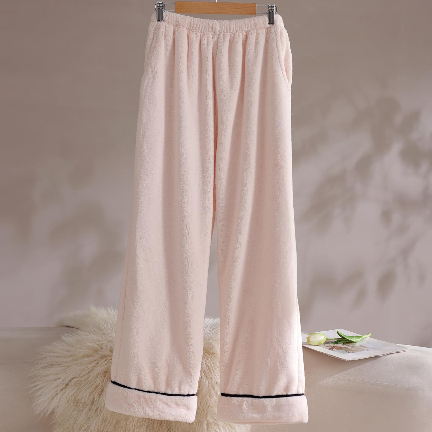 

Flannel Sleeping Pants Women S Autumn And Winter Coral Fleece Fleece Thickened Warm Simple Home Pants Loose Trousers Plush Pants 2XL