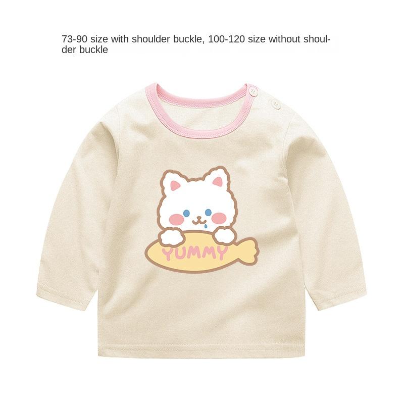 Baby Girl Autumn Long-sleeved T-shirt Baby Cotton Bottoming Shirt Girls Spring and Autumn Tops Small Children Fashionable Autumn Clothes