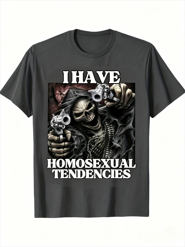 Cooles Skelett-Krieger-T-Shirt Mit Kräftigem Textdruck Unisex Oversized Passform Atmungsaktives Gewebe Für Den Täglichen Gebrauch