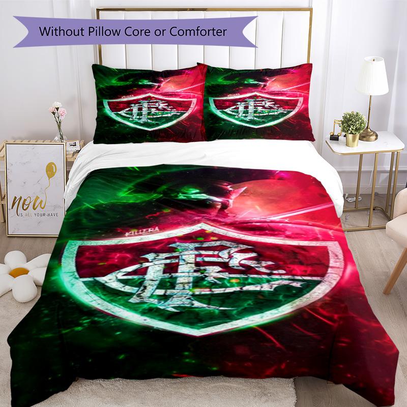 Flumi-nense Football Crest Printed Pattern Duvet Cover Set – includes 1 duvet cover and 2 matching pillowcases Bedroom decor Christmas gifts
