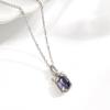 Elegant Tree Leaves Design 925 Sterling Silver Pendant necklace Natural Iolite oval 6*8mm fine jewelry for women's party gifts
