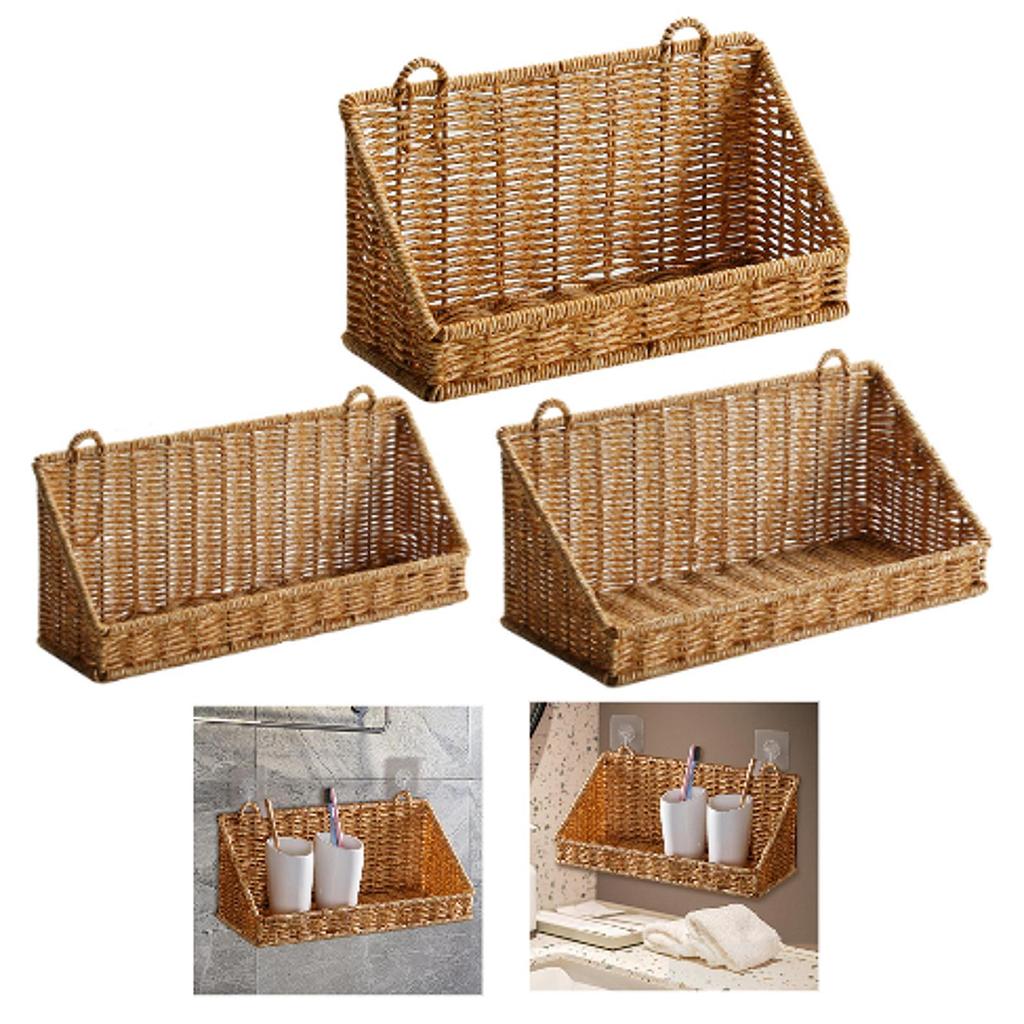 Wall Hanging Basket Storage Food Shelves Fruit Basket Weaving Storage Basket