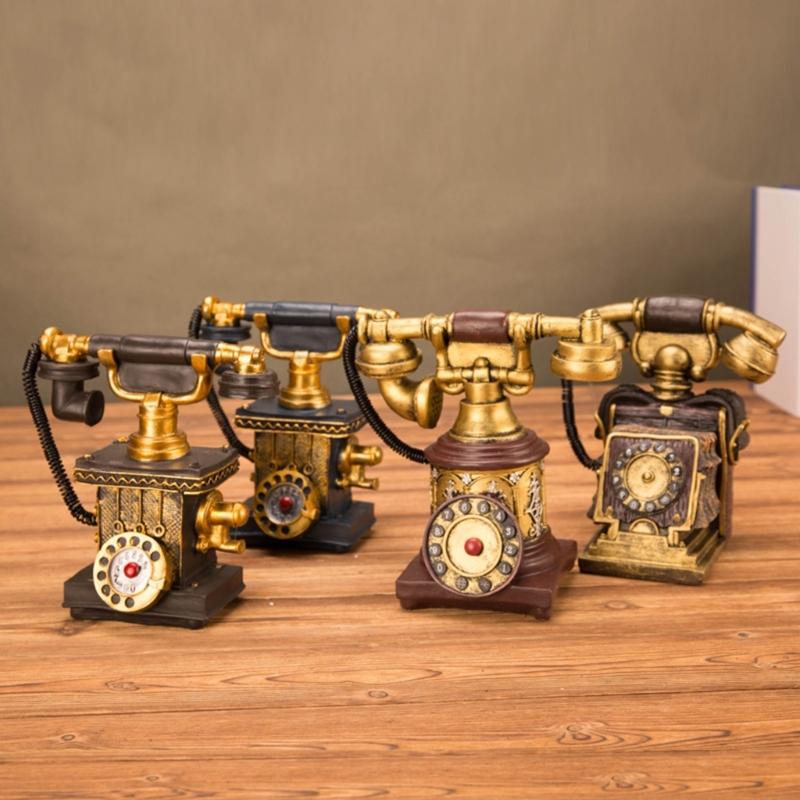 Antique Styles European Phone Replicas Ornate Craftsmanships Resins Desk Decoration For Themed Interior Display