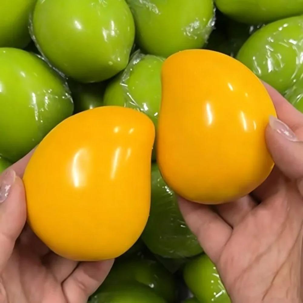 Trending Handmade Soft Mango Stress Ball Fidget Toy Elasticity Squeeze Ball Round Blocks Filled ASMR Anti Stress Toys for Adults