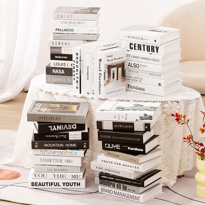 Luxury Fake Book Ornaments: Decorative Books, Simulation Props, English Book Models for High-End Photography