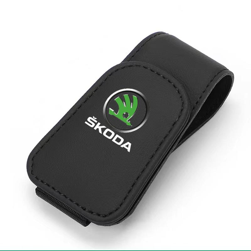 Car Sun Visor Glasses Clip Eyeglasses Clip Automobile Sunglasses Holder Card Case For Skoda Octavia Fabia Kamiq Kapoq Kodiaq OO999
