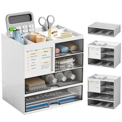 Xawslife Multifunctional Desk Organizer with 4 Drawers for Small Item Storage, Stationery Storage, Pen Holder, Remote Controls, Cosmetics, and More,