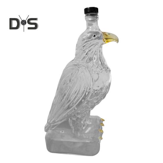 350ml láhev na whisky ve tvaru orla, skleněná láhev na víno s motivem orla, bytová dekorace, dárek na kolaudační párty