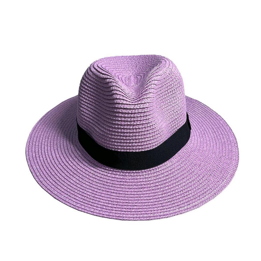 Panama straw hat sunscreen straw hat sunshade top hat seaside straw wide brim sun hat tourist beach hat