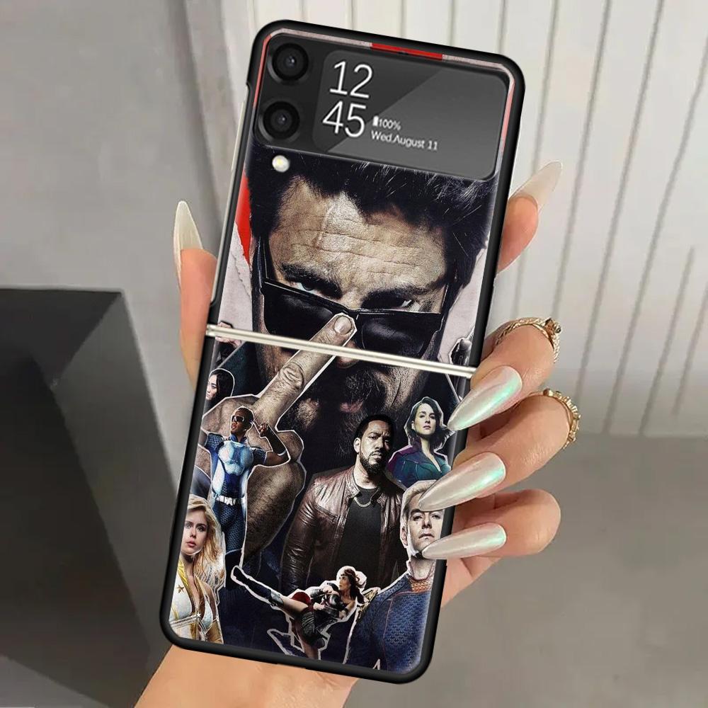 The Boys Homelander TV Hard PC Phone Case For Samsung Galaxy Z Flip 7 6 5 4 3 Black ZFlip7 ZFlip6 Flip5 Flip4 Flip3 5G Print Cov