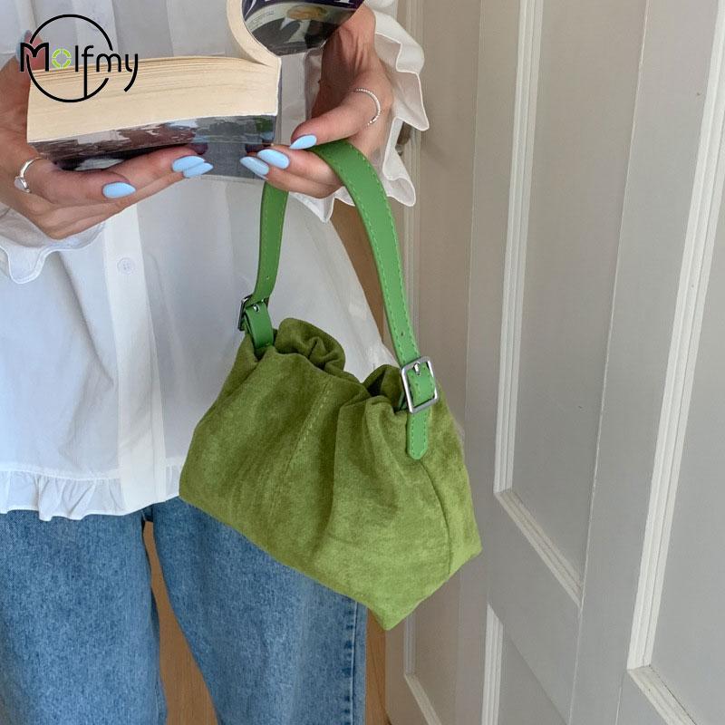 Women Crossbody Bag Adjustable Strap Women Suede PU Leather Shoulder Handbags Bucket Bags for Travel Work Autumn and Winter