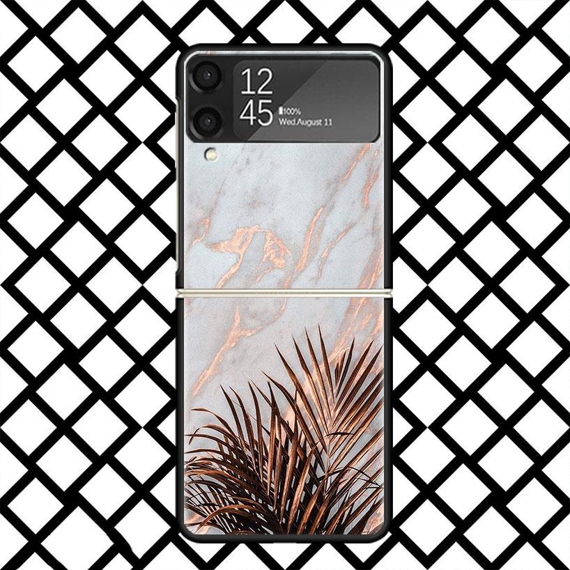 

Beautiful Rose Gold Art Phone Case For Samsung Z Flip 7 6 5 4 3 Galaxy ZFLIP7 ZFlip6 5G Flip5 Flip4 Flip3 5g Black Hard Cover Samsung Z Flip 4