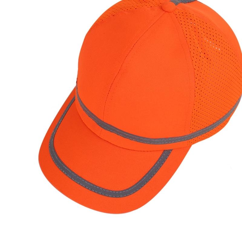 Baseball Cap Wide Brim Fluorescent Safety Hat Bright Color Adjustable Size Wide Brim Prevent Sunburn