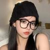 No makeup artifact glasses female tide black frame advanced myopia can be matched with degree large frame big face thin glasses frame