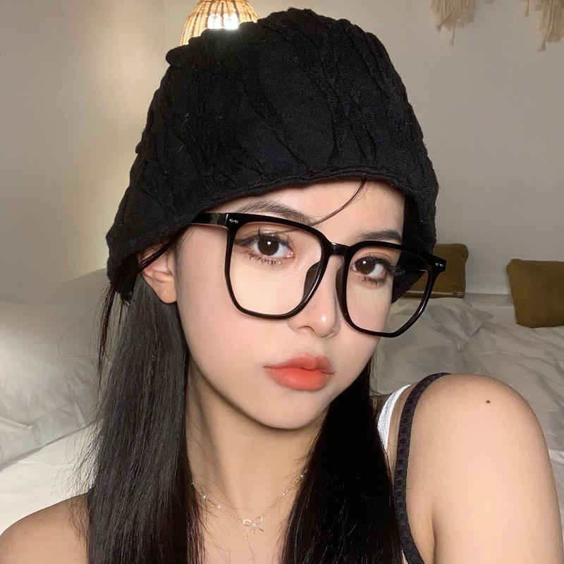 No makeup artifact glasses female tide black frame advanced myopia can be matched with degree large frame big face thin glasses frame