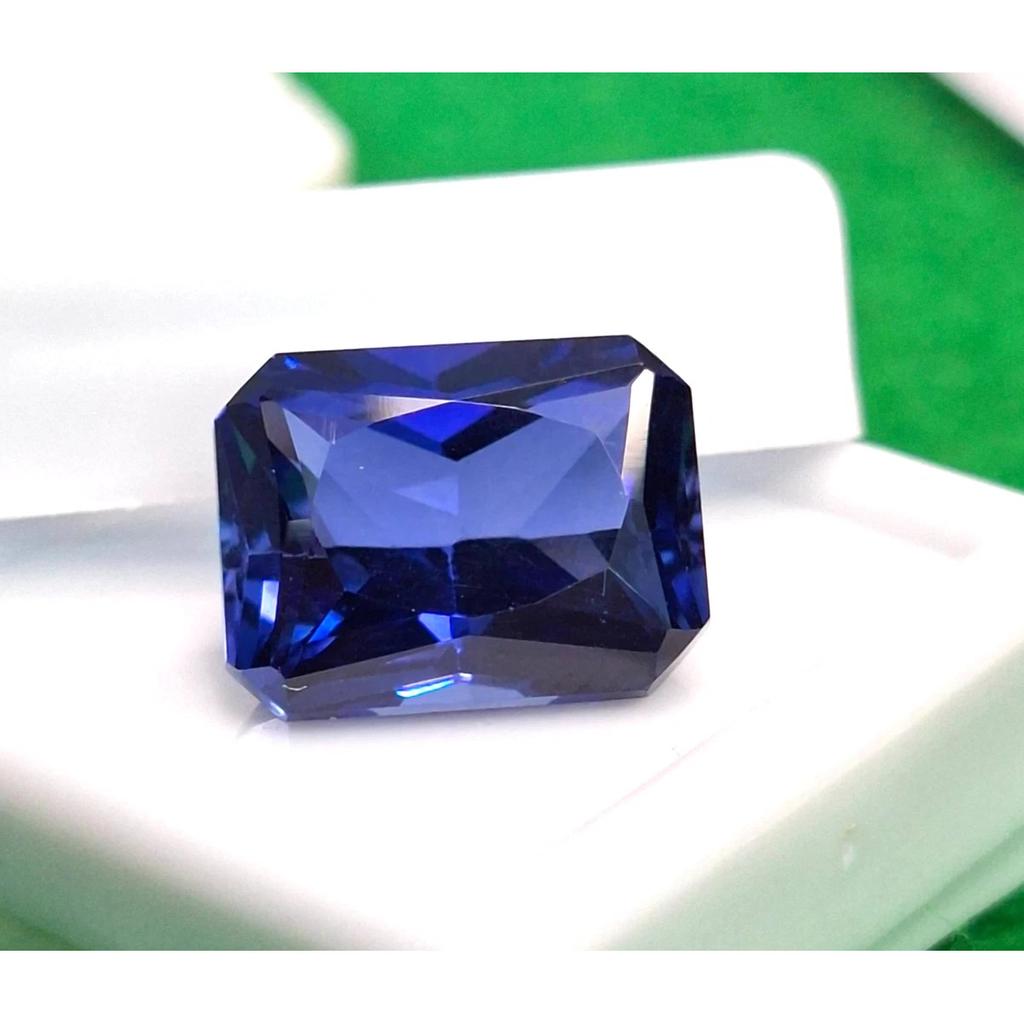 Beautiful Blue Sapphire Natural Emerald Cut 10-12 Ct Certified Loose Gemstone