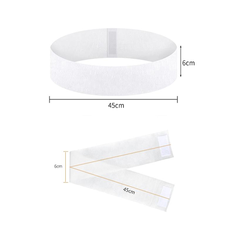 100 kusů Jednorázové Spa Obličejové Čelenky Pružné Netkané Měkké Péče o Pleť Vlasová Páska s Pohodlným Uzávěrem pro Kosmetický Salon