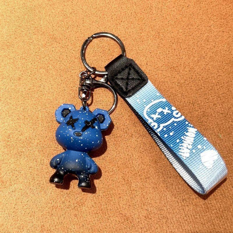 Adorable Galaxy Gradient Bear Silicone Keychain Trendy Fashion Accessory