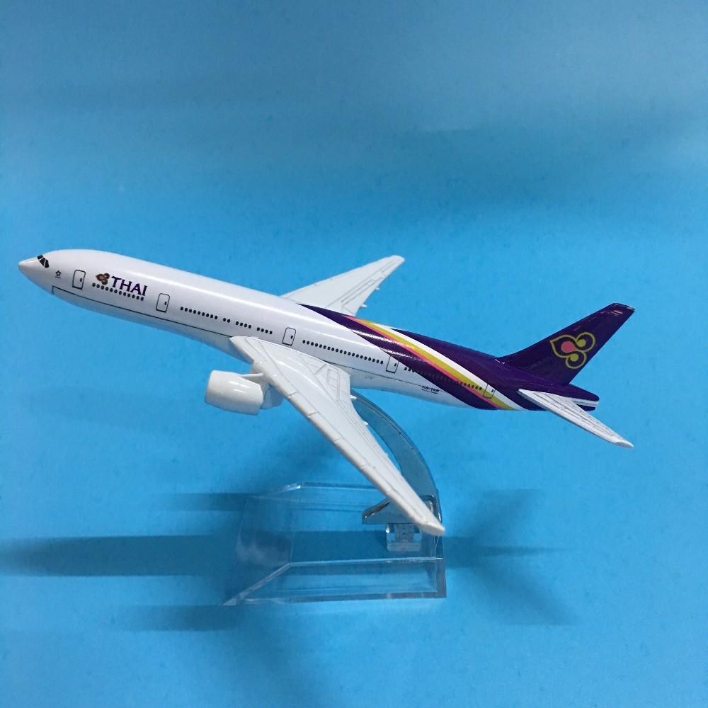 Maßstab 1/400 16cm Thai Boeing 777 Flugzeugmodell Flugzeug Diecast Metall Flugzeuge