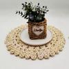 Natürlicher Stroh gewebter Platzset, Maisblatt Blumenmatte, 38cm Hitzebeständiger Rutschfester Platzset