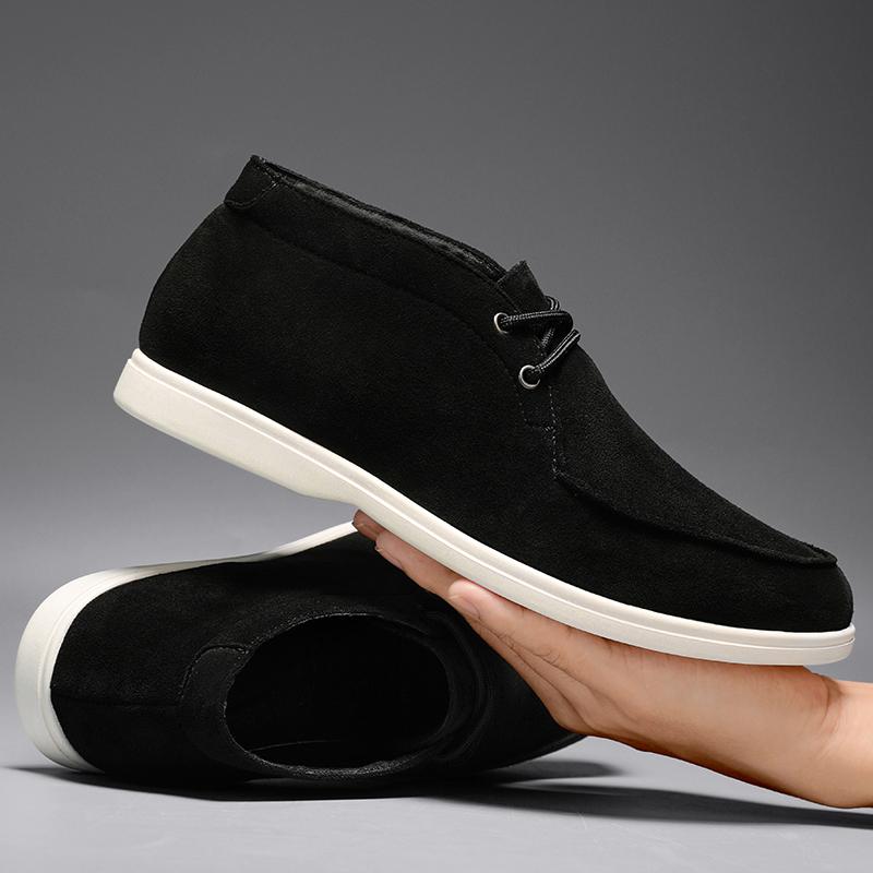 

Luxury Brand Men s Casual Shoes Fashion Suede Man Loafers Slip-on Walking Footwear Breathable Lightweight Lazy Driving Shoes 40 чорний