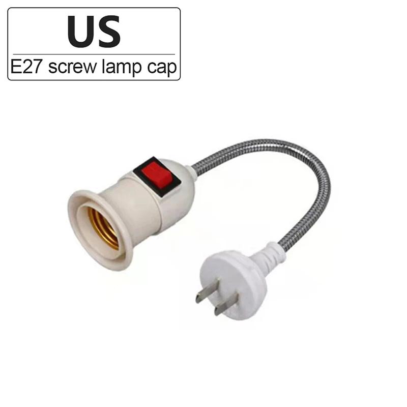 E27 Lamp Socket LED Head Bulb Holder Light Adjustable Flexible Bend With Switch EU US UK Plug Energy Saving LED Table Lamp Base