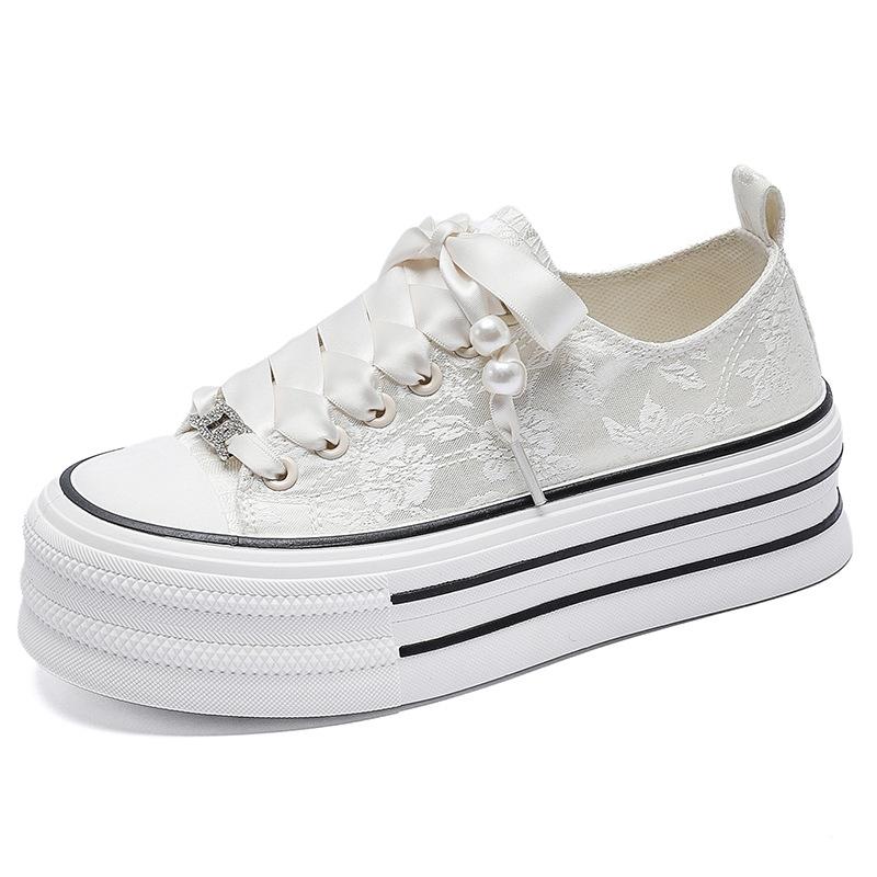 Platform Canvas Shoes Student Board Shoes Casual Versatile Trendy Single Shoes Little White Shoes