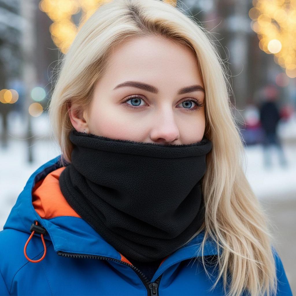 Adjustable Warm Scarf Polar Fleece Windproof Neck Cover  Men Bandana Fleece Neck Warmer Gaiter Ski Tube Scarf Half Face Cover