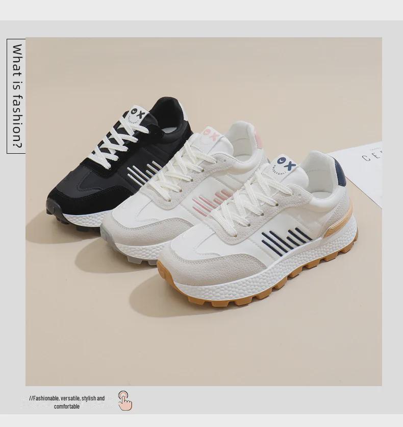 INS Korean Women's New Dad Sneakers: 2025 Spring Student Running Sports Shoes with Thick Sole for Heightening - Model J6101.