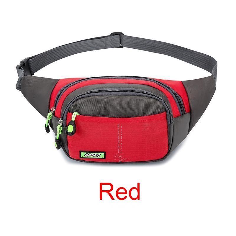 

Men s Waist Bag Canvas Bag Large Capacity Water Ripple Chest Bag Sports Phone Bags Fashion Multi-functional Outdoor Waterproof Bum Bag One Size красный