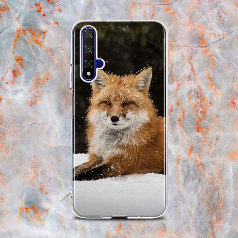Roztomilý silikonový kryt na telefon polární liška pro Honor 20 20S 20E 8 8A Prime 8X MAX 8C 8S 7A 7C 7S Pro