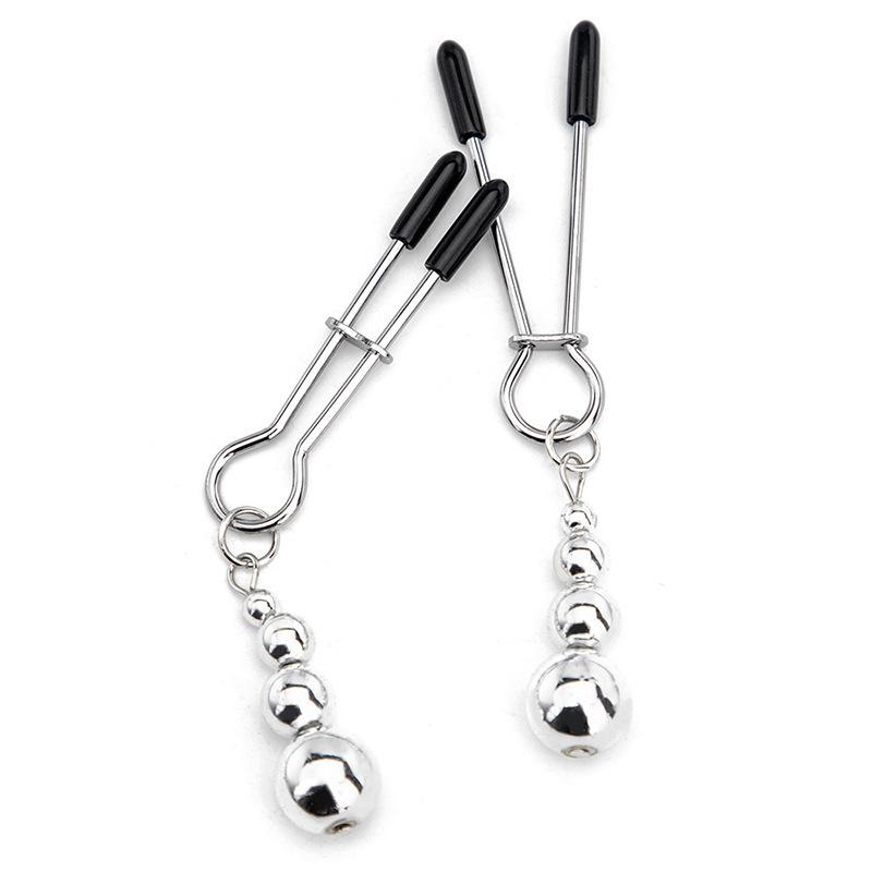 Adjustable Metal Nipple Ring Clamps BDSM Breast Toy with Bell for Women Couples Flirt Game Bell-End Sensual Adjustable Clamps