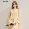 Xiyu French Romantic Pleated Ruffle Hem Sleeveless Blouse