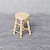 Wood Stool Toy Figure Model Realistic Vintage Realistic Doll House Pretend Girls Gift Vintage Realistic Round Top Stool