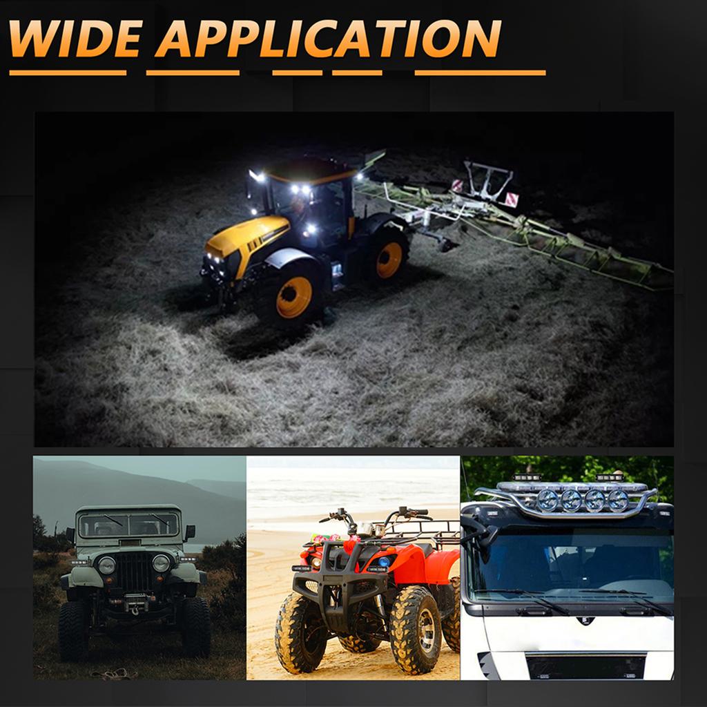 2pcs LED Work Light 6000K 6inch Car Work Light Driving Lights IP68 Waterproof Spot Lights for