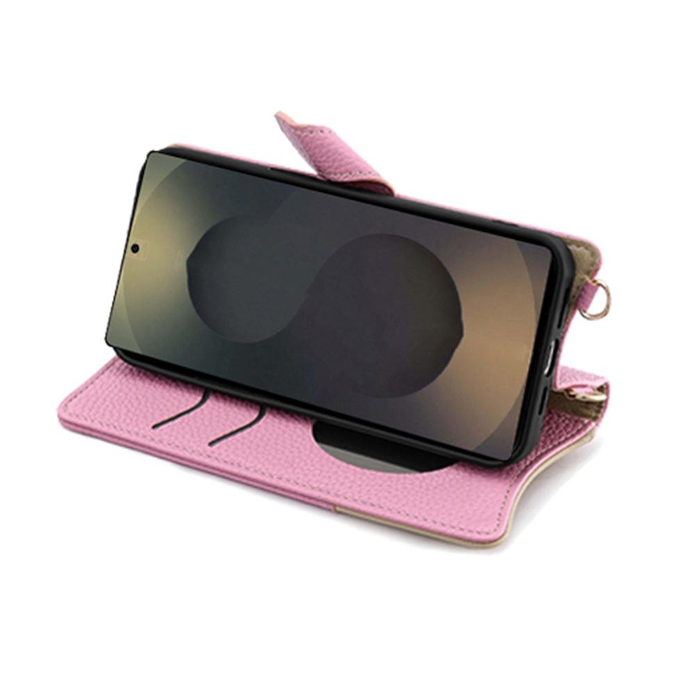 

For Samsung Galaxy S25 Ultra Wallet Case Fishtail Design Leather Phone Cover with Mirror/Stand/Strap White