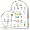 Acrylic Heart-Shaped Coping Skills Wall Art - Mental Health Gifts, Therapy Office Decor, Anxiety Relief Strategies Poster, Educational Supplies for So
