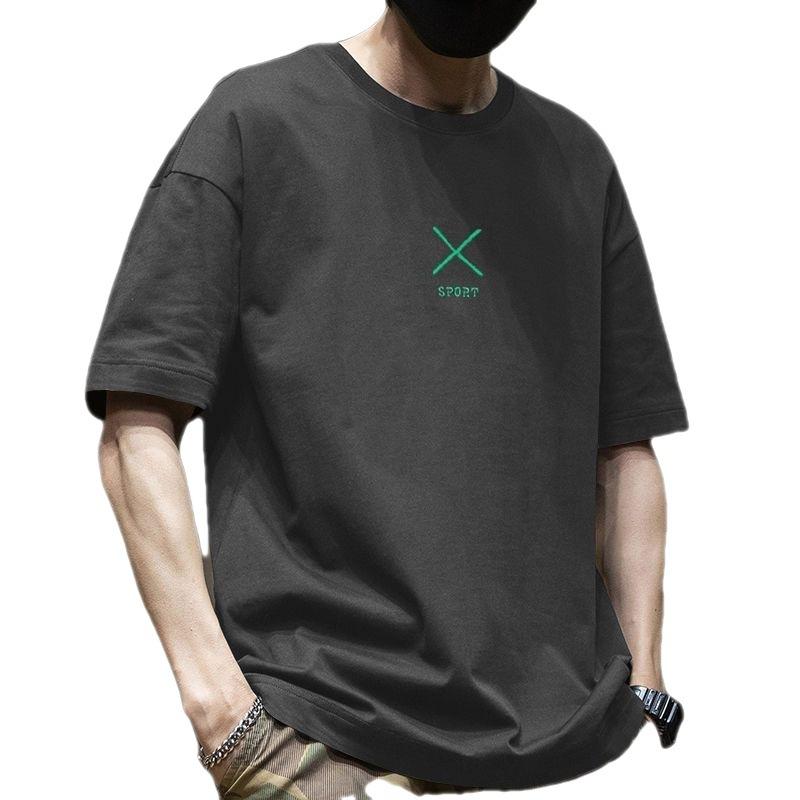fashion Japanese and Korean summer short sleeved men's fashion brand printed half sleeved t-shirt fashionable trend with loose fit