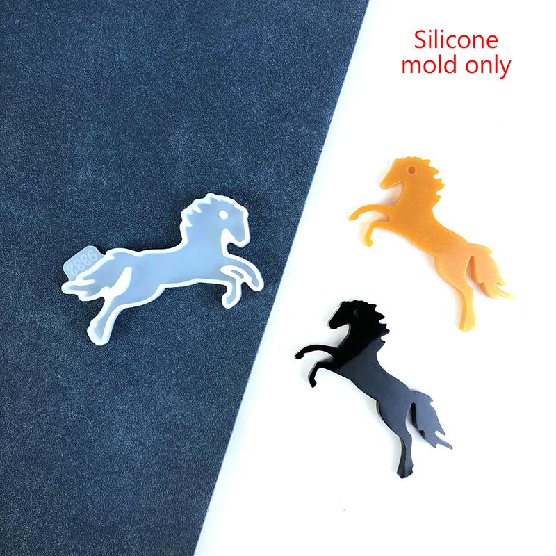 1 Piece Safe And Non Toxic Keyring Moluld Lovely Horse Mold Easy To Clean Keychain Silicone Casting Mould For Diy Lovers